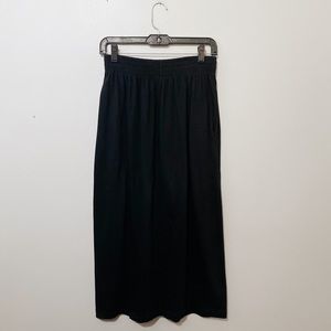 Vintage 1980’s Laura Ashley Black Travelers Maxi Skirt with Pockets